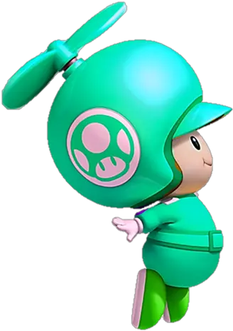 Download Green Toad Propeller New Super Mario Bros Wii New Super Mario Bros Toad Png Toad Transparent