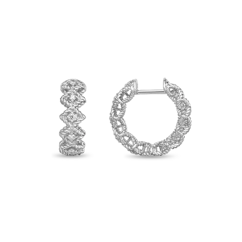 Roberto Coin Round Diamond Hoop Earring Earring Png Earring Png