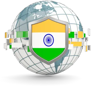 Globe With Shield Illustration Of Flag India India Globe Icon Png India Icon