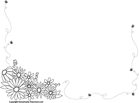 Black And White Flower Borders Png Bee Border Black And White Fun Border Png