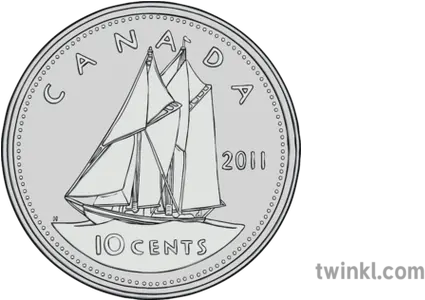 Canadian Dime Illustration Sailing Png Dime Png