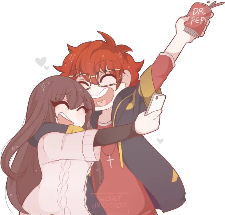 Why 707 And Okabe Rintaro Like Dr Pepper Otakuplay Ph 707 Cute Mystic Messenger Png Dr Pepper Png