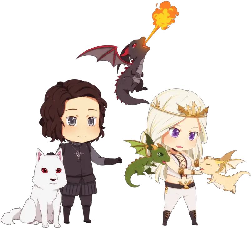 Jon Snow Ghost Daenerys Targaryen Viserion Rhaegal And Game Of Thrones Cute Png Jon Snow Png