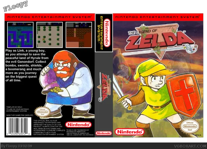 The Legend Of Zelda Nes Box Art Cover By Floopy Legend Of Zelda Nes Png Link Zelda Png