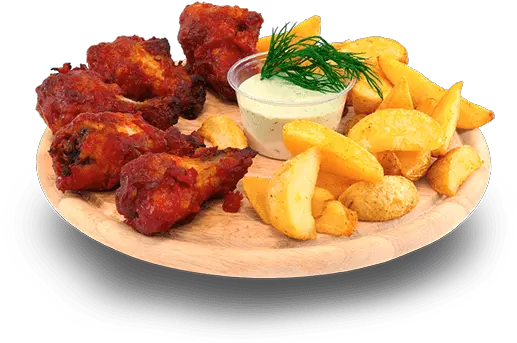 Juicy Chicken Wings Meal Wings With Potatoes Png Chicken Wings Png