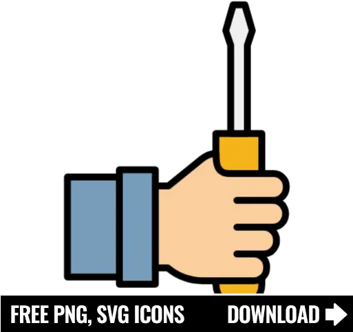 Free Screwdriver And Hand Icon Symbol Png Svg Download