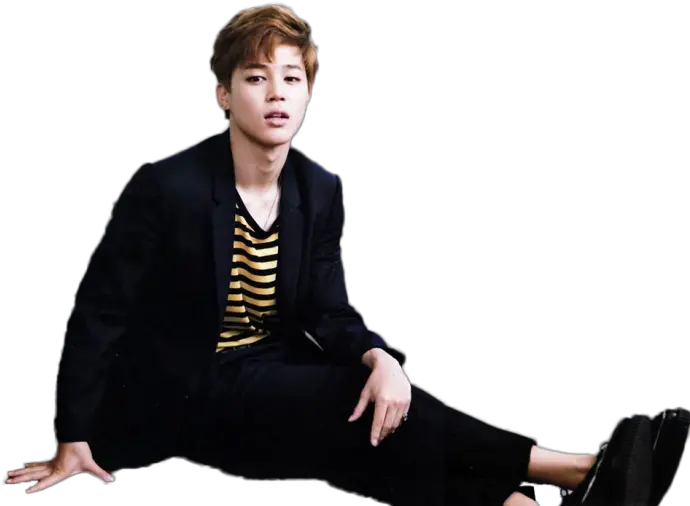 Download Hd Bts Bangtan Boys Jimin Rap Monster Taehyung Jimin Sitting Png Taehyung Transparent