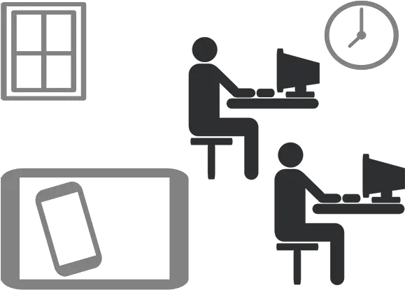 We Develop Ideas Into Mobile Apps Man On Computer Black And White Png Men At Work Icon