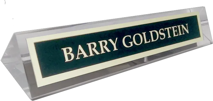 Clear Crystal Name Plate Holder Stand With Metal Banco Credicoop Png Name Plate Png