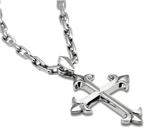 Platinum Cross Pendant 3ps152 Chain Png Cross Necklace Png