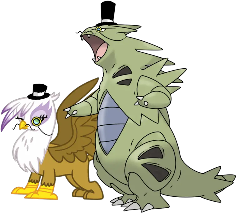 Gilda Griffon Hat Monocle Pokemon Tyranitar Png Tyranitar Png