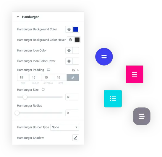 Fullscreen Menu Widget For Elementor Unlimited Elements Dot Png Background Color Icon