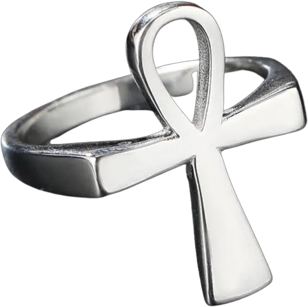 Unique Ankh Design Cross Ring Unisex Solid Png Ankh Icon