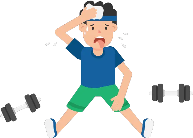 Man Tired After Workout Cartoon Transparent Exercise Cartoon Png Workout Png