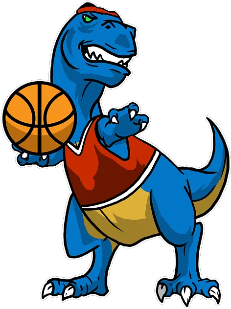 Funny Blue Basketball Trex Dinosaur Gift Idea Carry All T Rex With A Basketball Jersey Png Trex Icon