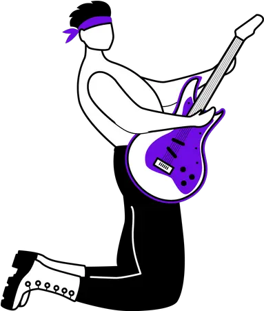 Best Premium Guitarist Illustration Download In Png U0026 Vector Drawing Guitar Icon Free