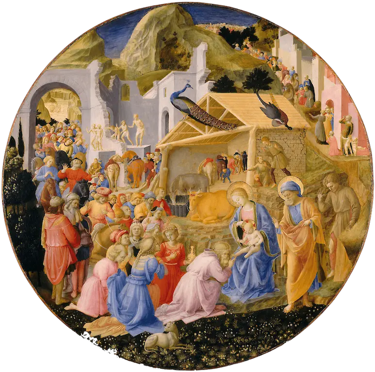 Nativity U2014 Themes In Art Obelisk History Fra Angelico Adoration Of The Magi Png Russian Nativity Icon