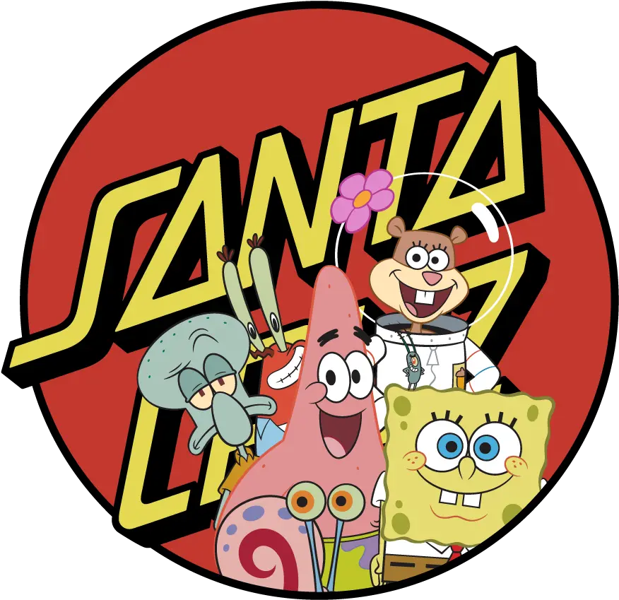 Nickalive Nickelodeon And Santa Cruz Skateboards Spongebob Santa Cruz Png Nickelodeon Movies Logo