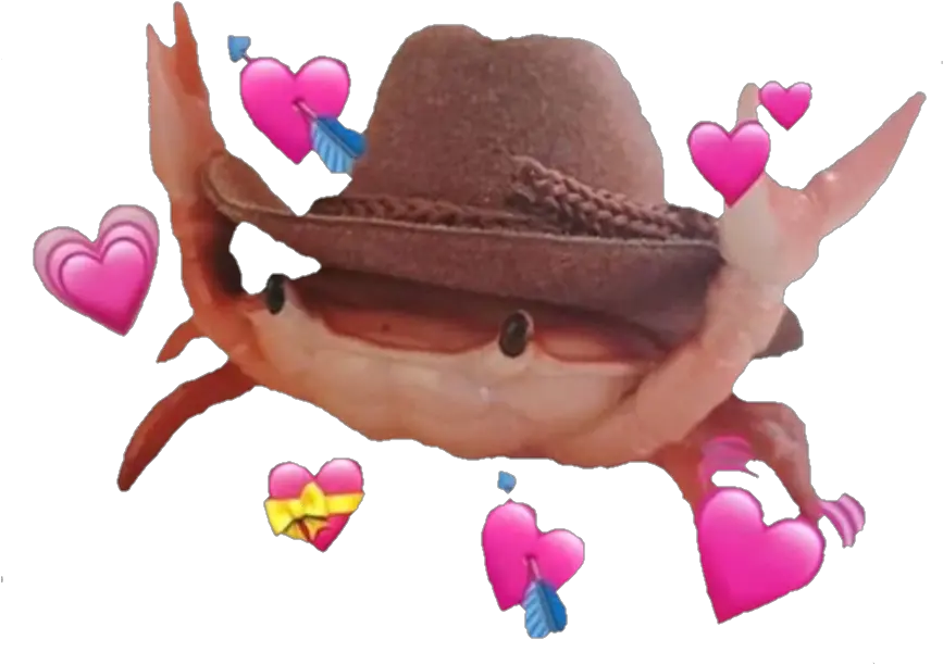 Wholesome Wholesomememes Crab Sticker By C Crab With Cowboy Hat Png Crab Png