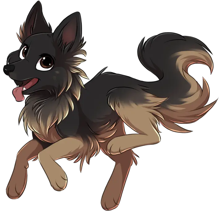 Drawn German Shepherd Kawaii Transparent German Shepherd Kawaii Cute German Shepherd Drawings Png Kawaii Transparent