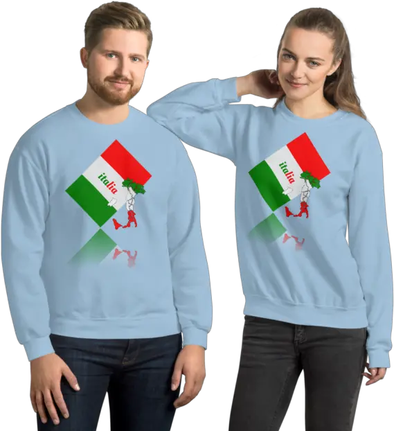 Elegant Italia Italy Flag And Map Unisex Crew Neck Sweatshirt Family Mockup Png Italy Flag Png