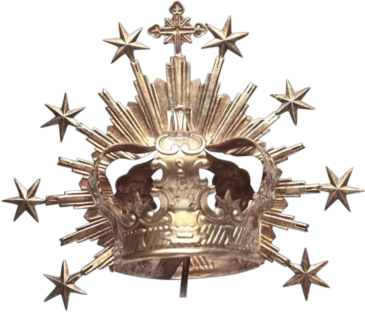 Rare Antique Nineteenth Century Belgian Silvered Santos Halo Halo Crown Transparent Png Halo Png Transparent