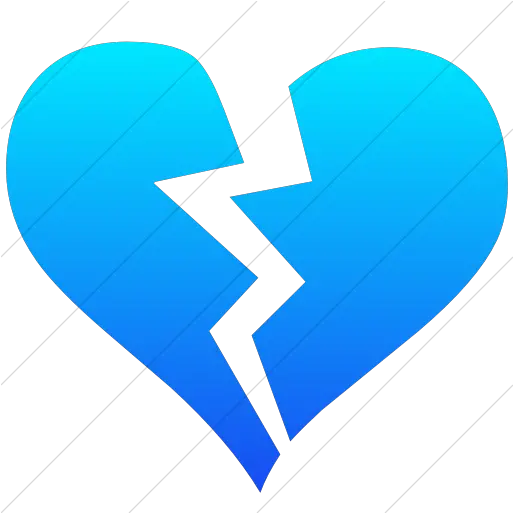 Iconsetc Simple Ios Blue Gradient Classica Broken Heart Icon Black Transparent Broken Heart Png Broken Heart Transparent