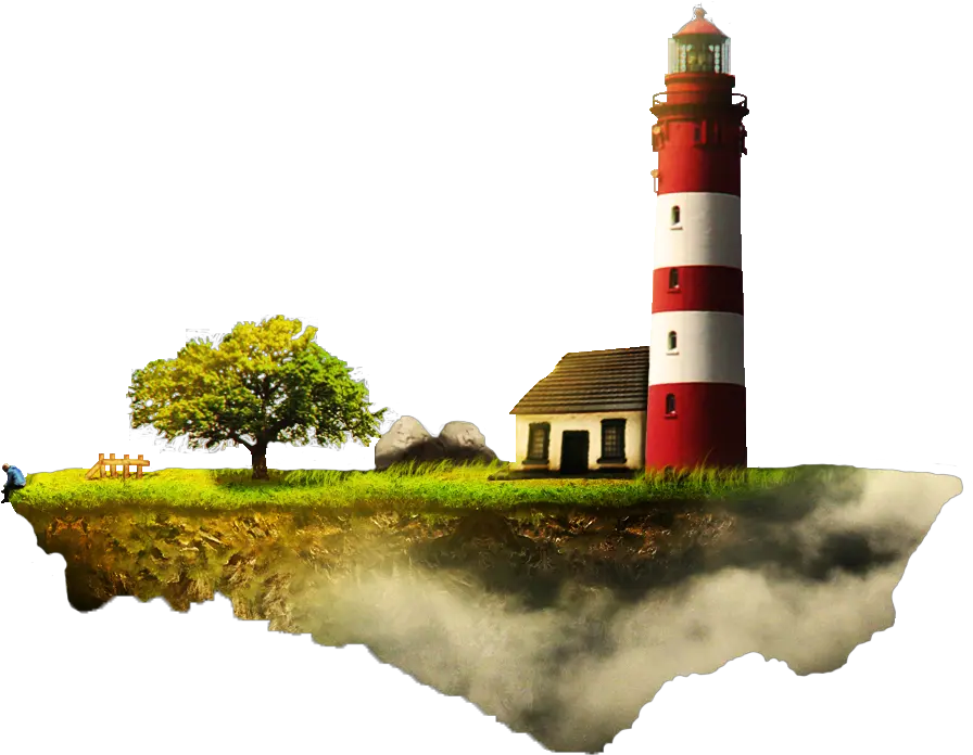 Download Floating Island 04 Photo Png Light House