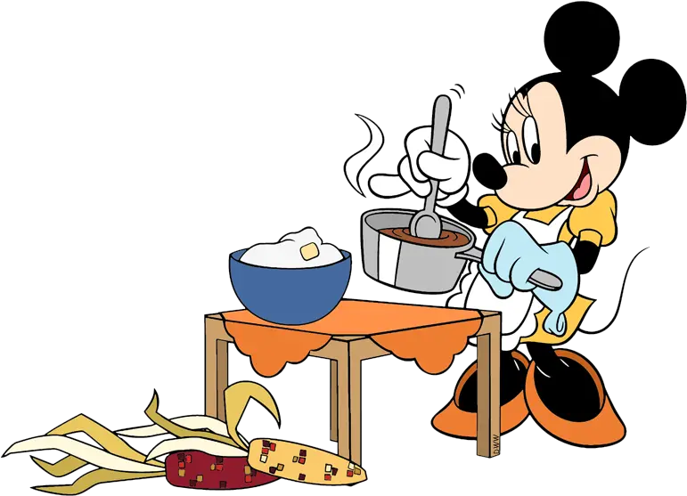 Yespress Hd Ultra Thanksgiving Mickey Mouse Clipart Png Minnie Mouse Cooking Clipart Minnie Ears Png