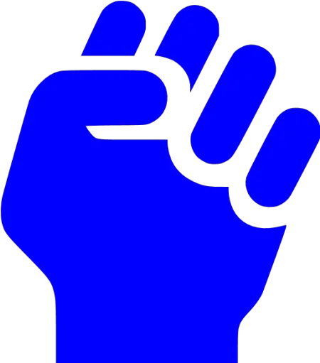 Blue Clenched Fist Icon Free Blue Hand Icons Workplace Violence Zero Tolerance Png Fist Transparent