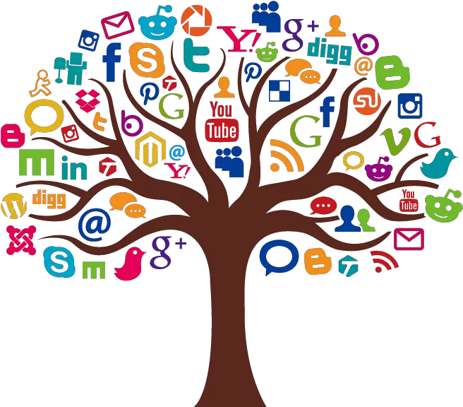 Social Media Marketing Icon Vector Information Tree Png Social Media Icons Tree Tree Icon Png