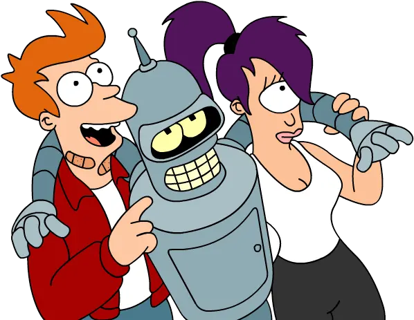 Download Futurama Png Image Bender Leela And Fry Futurama Png