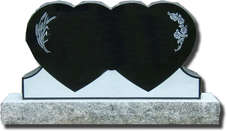 Hearts And Angels Headstone Png Double Heart Png