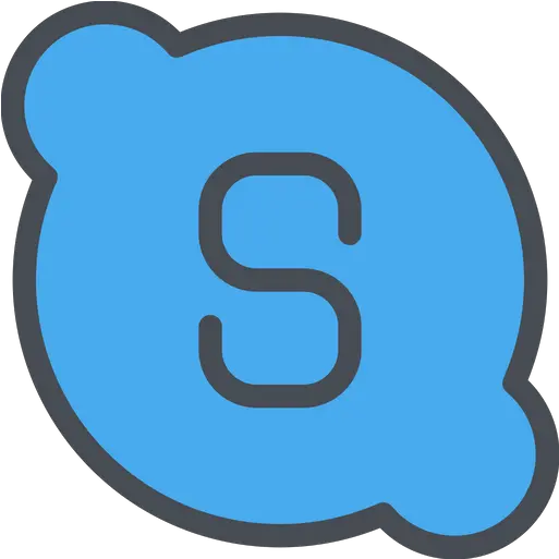 Skype Icon Of Colored Outline Style Available In Svg Png Icono Azul De Malos Olores Skype Png