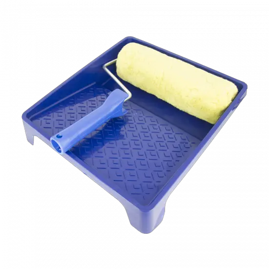 Paint Set Tray Polyamide Padded Roller Green Paint Roller Brush And Tray Png Paint Roller Png