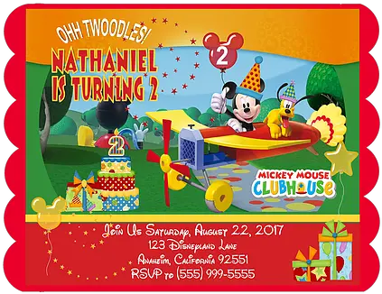Mickey Mouse Clubhouse Plane Birthday Party Invitation Cherylu0027s Invitations Mickey Mouse Clubhouse Png Mickey Mouse Clubhouse Png