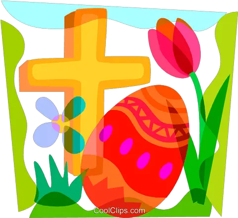 Download Easter Egg And A Holy Cross Royalty Free Vector Free Clip Art Christian Easter Png Holy Cross Png