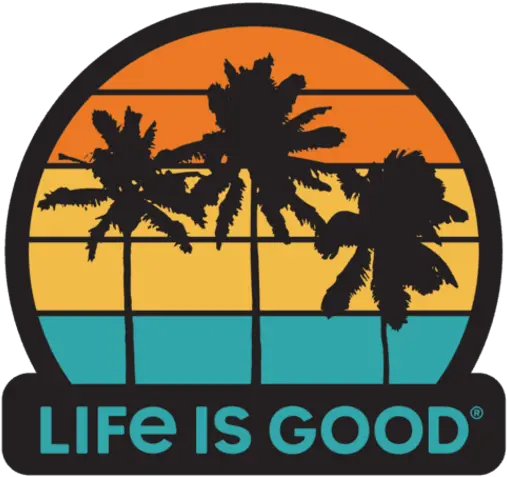 Die Cut Decal Palm Trees By Life Is Good Life Is Good Cambridge Planner Png Palm Tree Logo