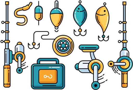Fishing Tackle Icons Vector 172763 Icon Png Fishing Pole Icon