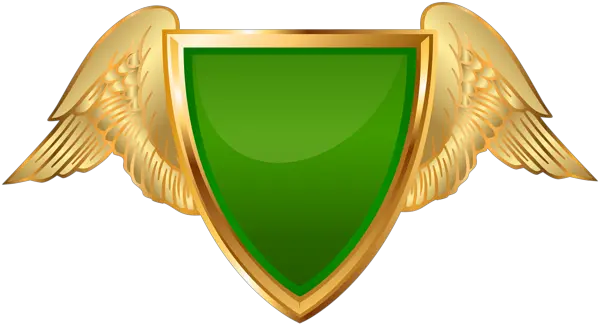 Badge With Wings Green Png Clip Art Transparent Background Logo Shield Png Wings Logo