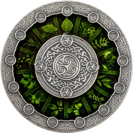 2020 2 Oz Niue Celtic Calendar 999 Silver Antique Coin Celtic Calendar 2020 Silver Coin Png Silver Shield Png