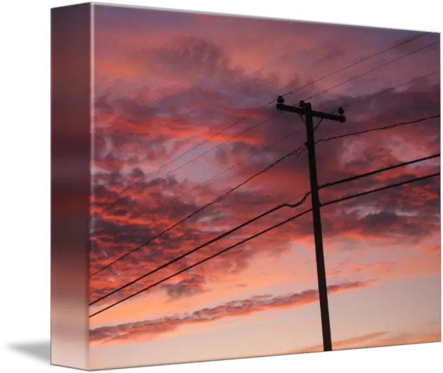 Sunset Clouds With Telephone Pole Telephone Pole Sunset Painting Png Telephone Pole Png