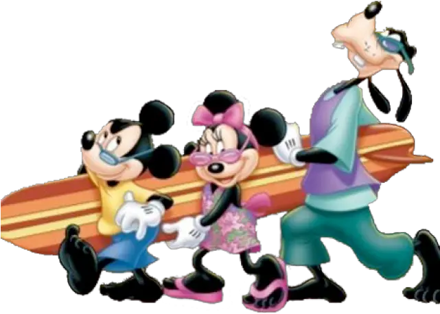 Surfboard Clipart Mickey Disney Characters At The Beach Disney Cartoon Characters At The Beach Png Disney Characters Png