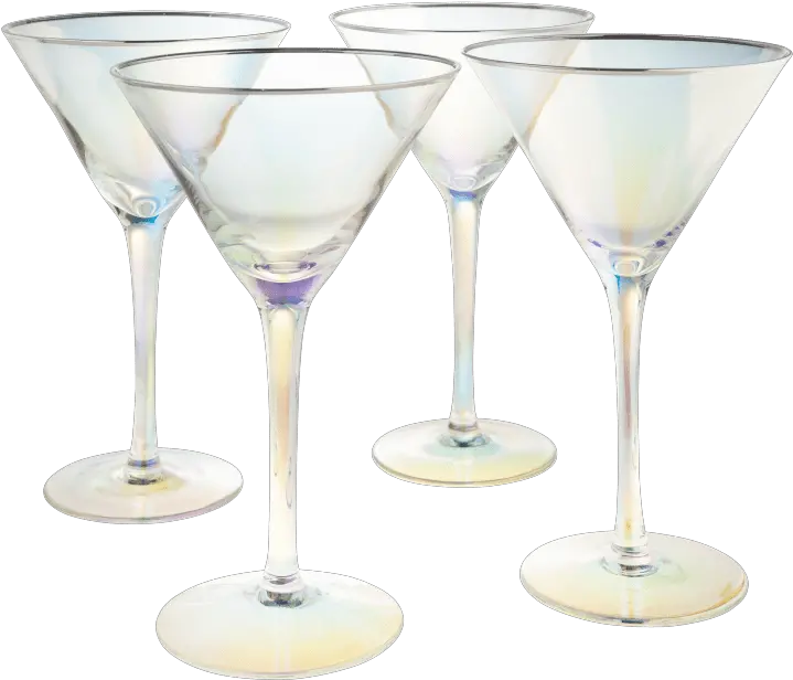 Set Of 4 Aragon Iridescent Martini Glasses By Shiraleah Chicago Martini Glass Png Martini Glass Png