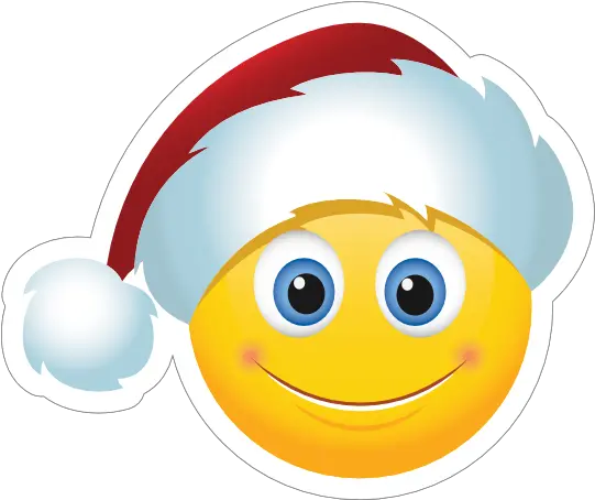 Cute Santa Claus Hat Christmas Emoji Sticker Emoji With Christmas Hat Png Dabbing Emoji Png