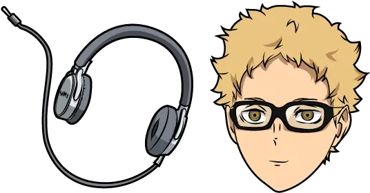 Kei Tsukishima Cursor Tsukishima Headphones Png Haikyuu Png