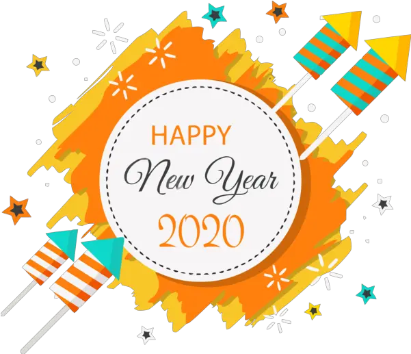 Yellow Orange Text For Happy 2020 Quote Wish You Happy New Year 2020 Png Quote Png