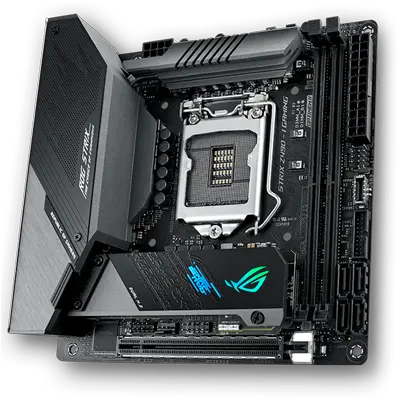 Asus Rog Strix Z490 I Gaming Miniitx Motherboard With Intel Asus Z490 Mini Itx Png Apc Blinking Battery Icon