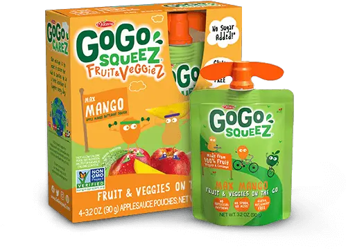 Gogo Squeez Max Mango Fruit U0026 Veggiez Fruit U0026 Vegetable Gogo Squeez Apple Banana Png Mango Transparent