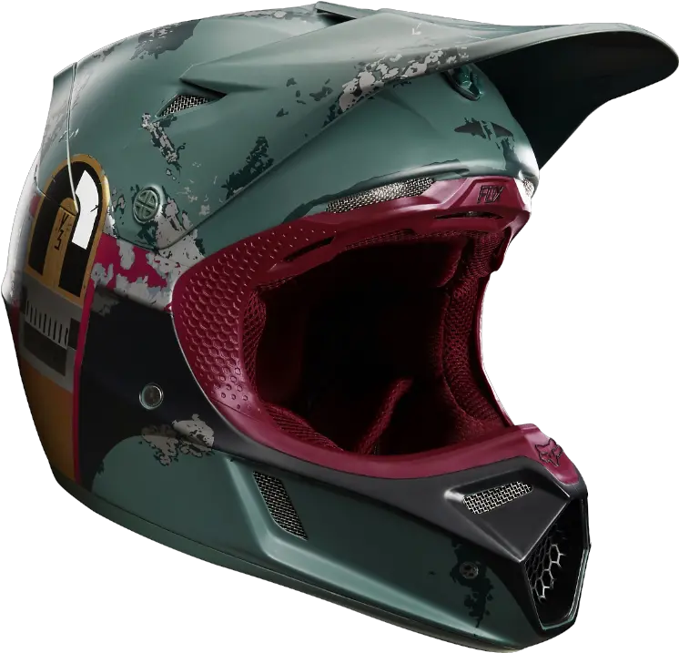 Boba Fett Limited Edition Motocross Gear From Fox Racing Motorcycle Png Boba Fett Helmet Png